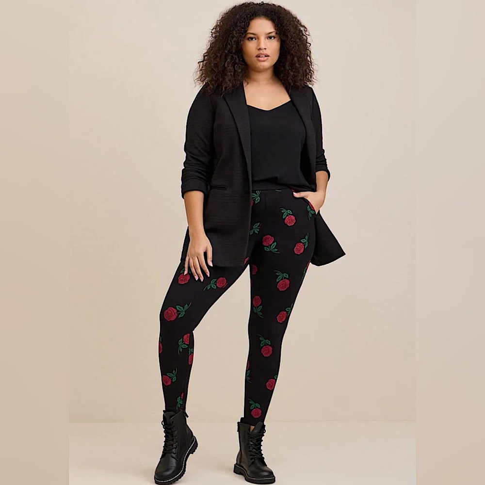 Torrid Rose Print Leggings